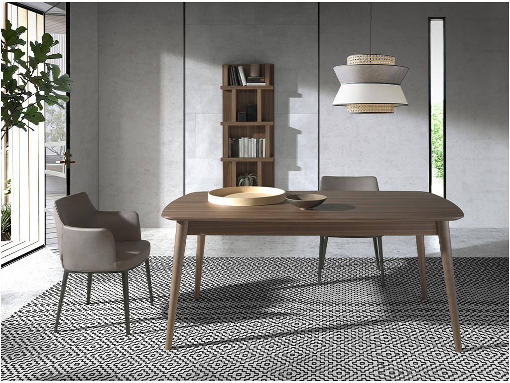 Chaise en tissu de vison et pieds en acier noir Homelumiere - Lot de 2-Couleur Homelumiere 45