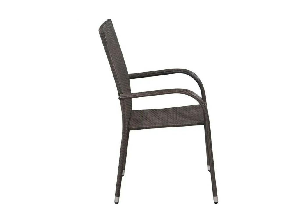 Chaise de jardin en résine tressée marron Homelumiere - Lot de 2
