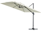 Parasol de jardin déporté Alu Sun 3 - Carré - 3x3 m - Ecru - Dalles incluses