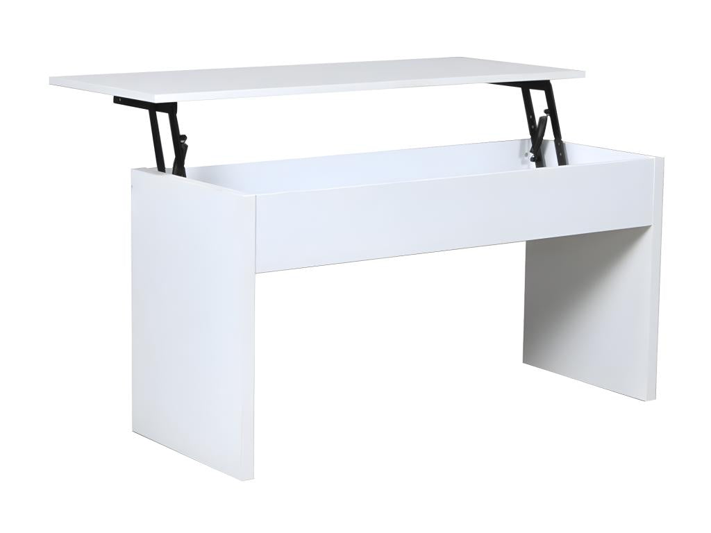Table basse plateau relevable Homelumiere 100x40cm / Blanc