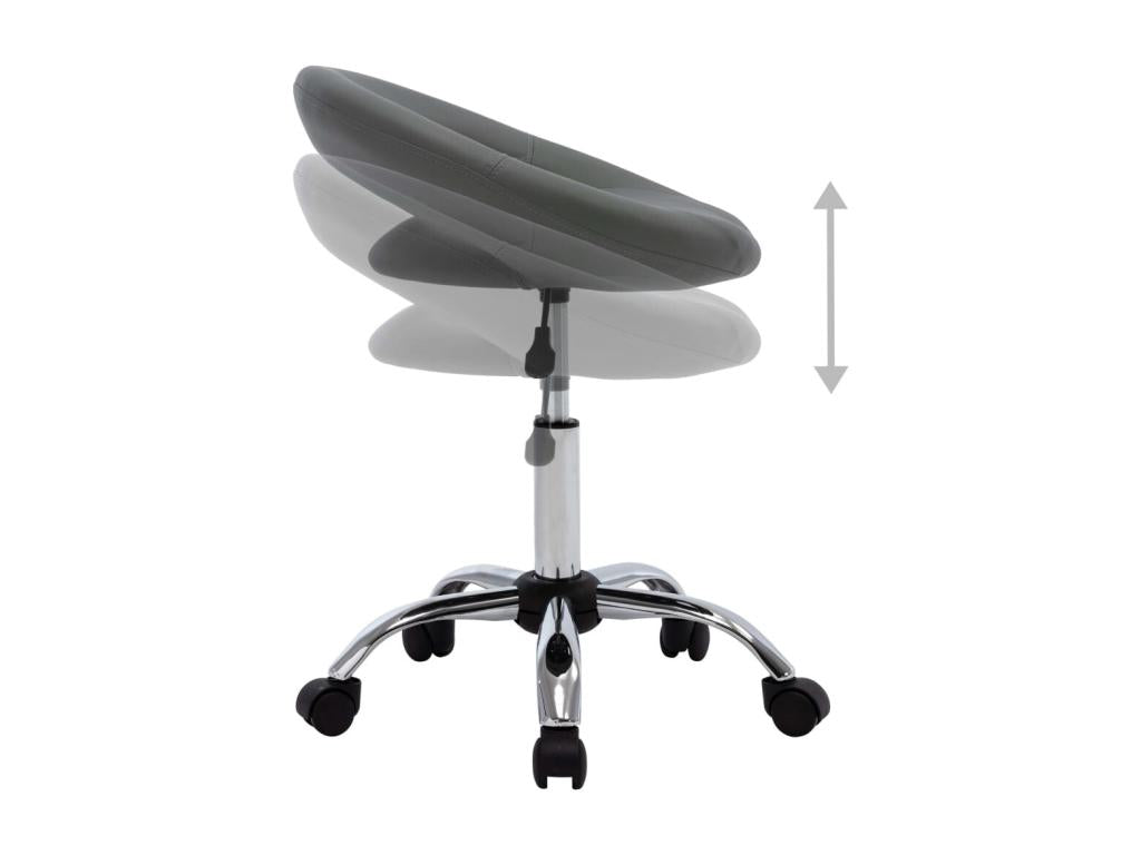 Homelumiere Premium - Chaise de travail roulante Gris Similicuir