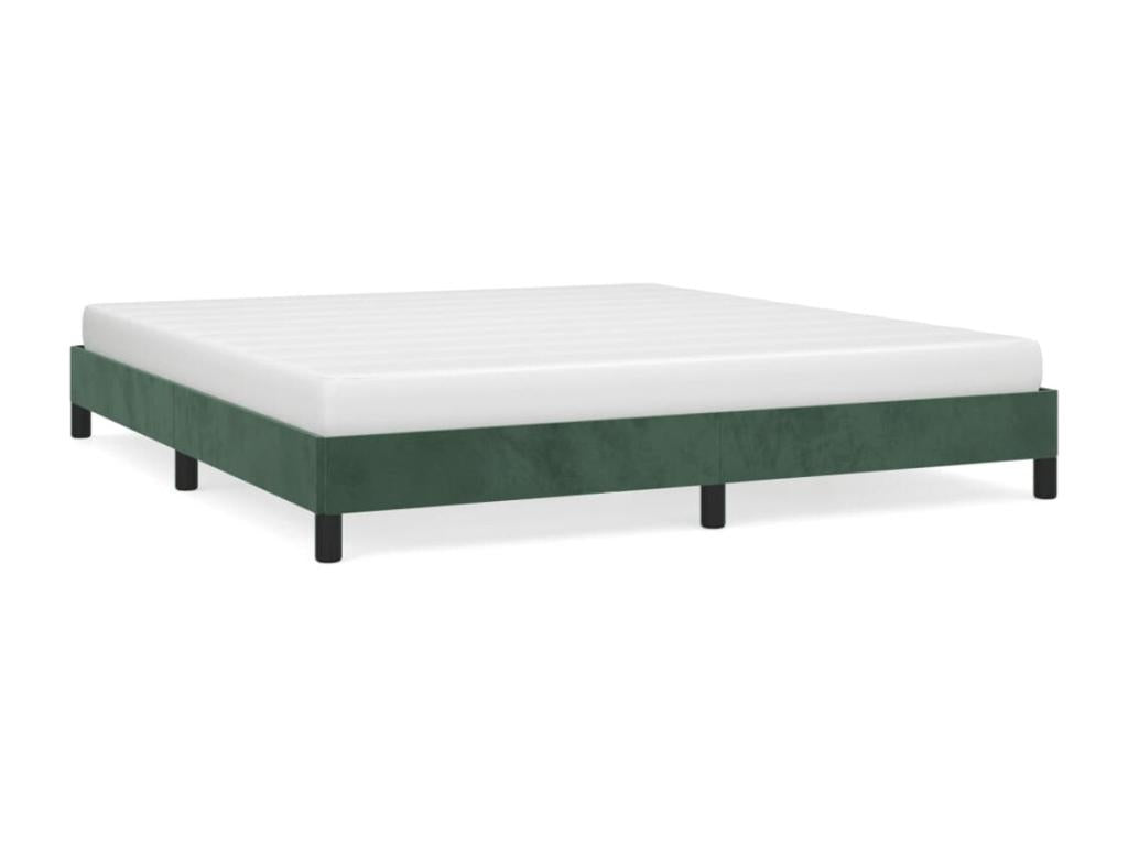 Cadre de lit sans matelas vert foncé 160x200 cm velours