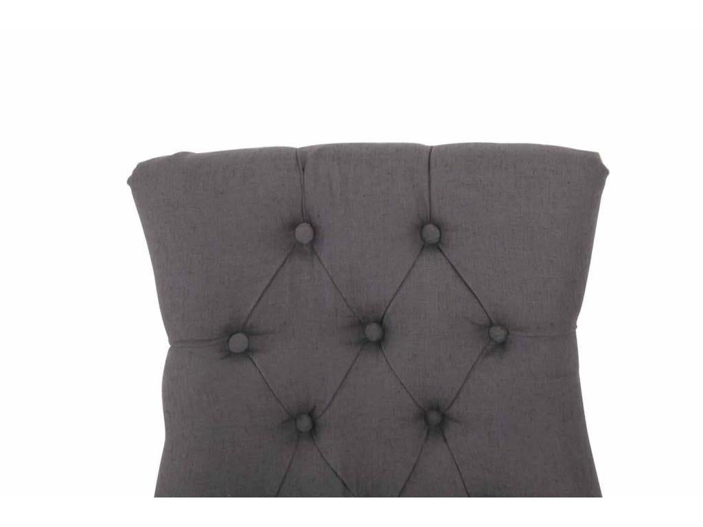 Lot de 2 Chaise salle à manger - Tissu / Bois - Gris foncé - Delimoa 44052VWPS