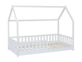 Lit pour cabane enfant en bois coloris blanc - Longueur 195 x Profondeur 98 x Hauteur 145.5 cm