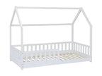 Lit pour cabane enfant en bois coloris blanc - Longueur 195 x Profondeur 98 x Hauteur 145.5 cm