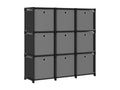 Etagère à 9 cubes avec boîtes Noir 103x30x107.5 cm Tissu 70553PLGJ