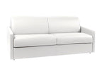 Canapé 4 places convertible express en simili blanc - Couchage à Homelumiere larges 160 cm - Matelas 18 cm Homelumiere