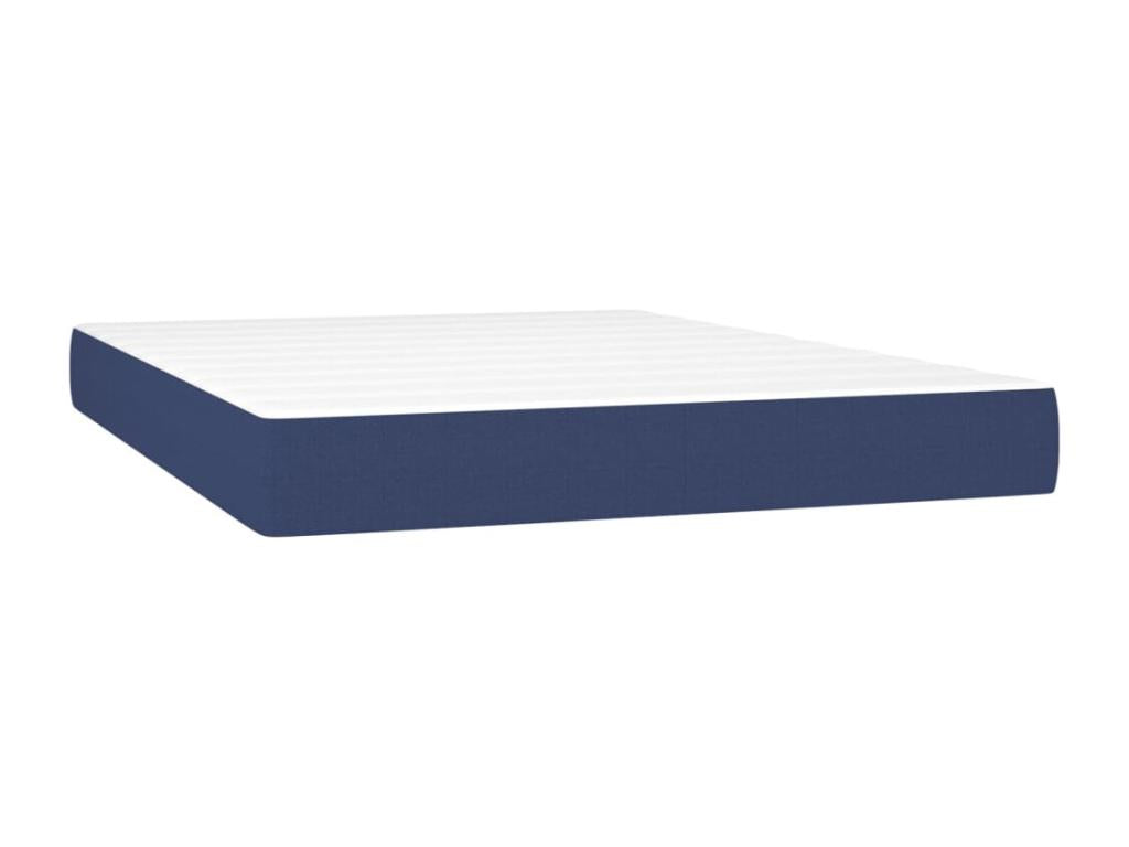 Lit à sommier tapissier avec matelas Bleu 140x190 cm Tissu