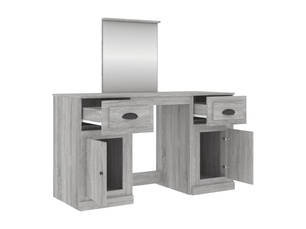 Coiffeuse design avec miroir gris 130x50x132.5 cm 02 0006316