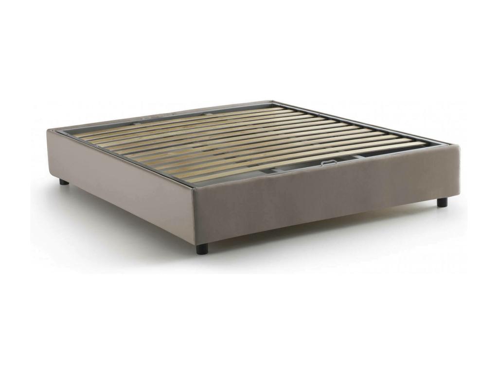 Lit double Homelumiere Lit coffre avec revêtement en tissu Made in Italy Ouverture frontale adaptée pour matelas 160x200 cm Homelumiere