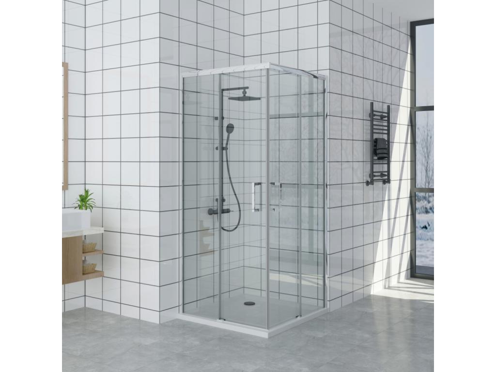 Receveur de Douche 65x130 cm Homelumiere Extra Slim NOIR Cabine de Douche 65x130 cm Haut 200 cm Avec Ouverture d'Angle