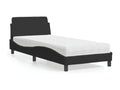 Lit avec matelas noir 90x190 cm velours