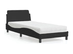 Lit avec matelas noir 90x190 cm velours