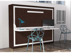 Lit escamotable avec bureau 90x200 chocolat P 35 Homelumiere