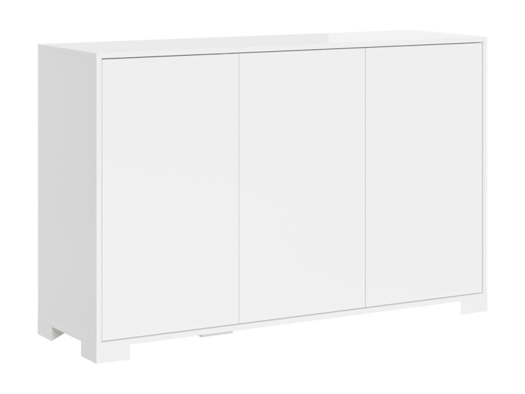 Buffet bas 3 portes 130x40x83 cm Homelumiere blanc brillant