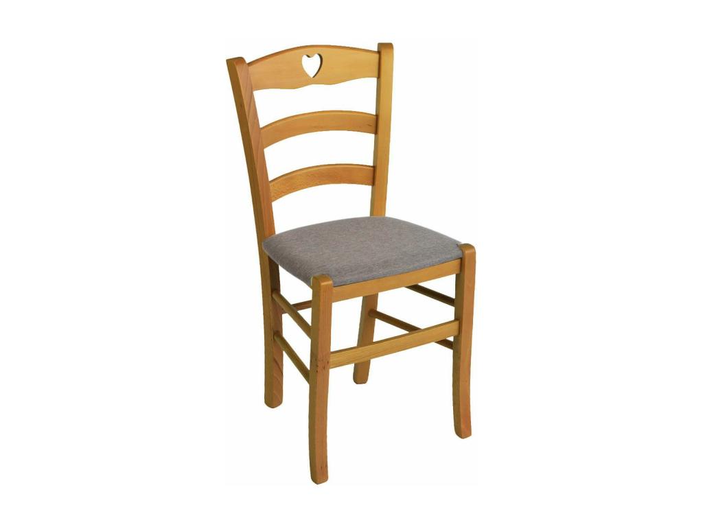 Homelumiere - Lot de 4 Chaises Teinté Chêne et Assises en Tissu Chiné Gris