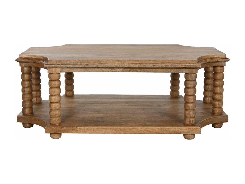 Table basse table de salon en bois de manguier coloris naturel - longueur 131 x profondeur 80 x Hauteur 48 cm