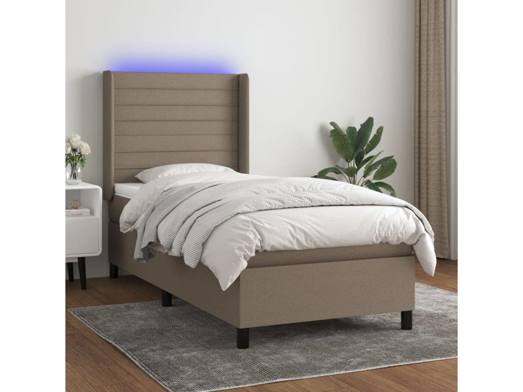 Sommier à Homelumiere de lit matelas et LED Homelumiere 90x200 cm Tissu