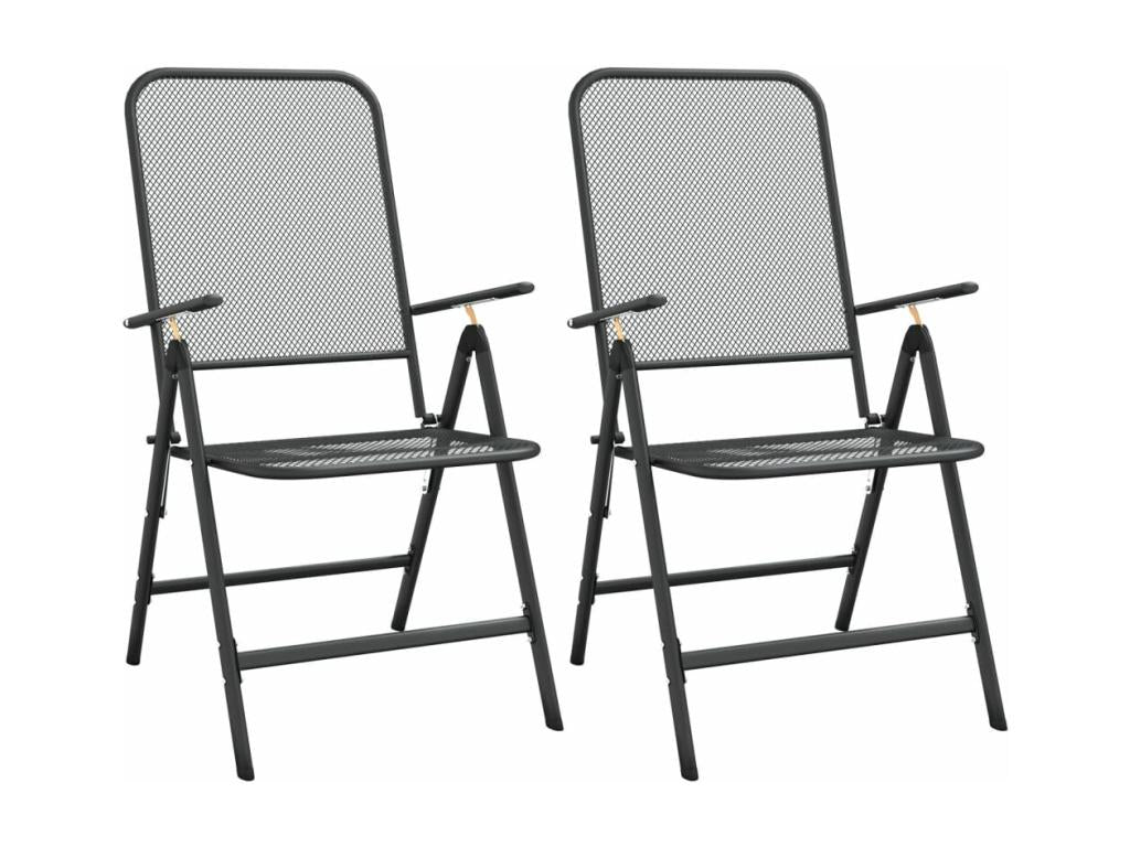 Chaises pliables de jardin lot de 2 Homelumiere métallique Anthracite
