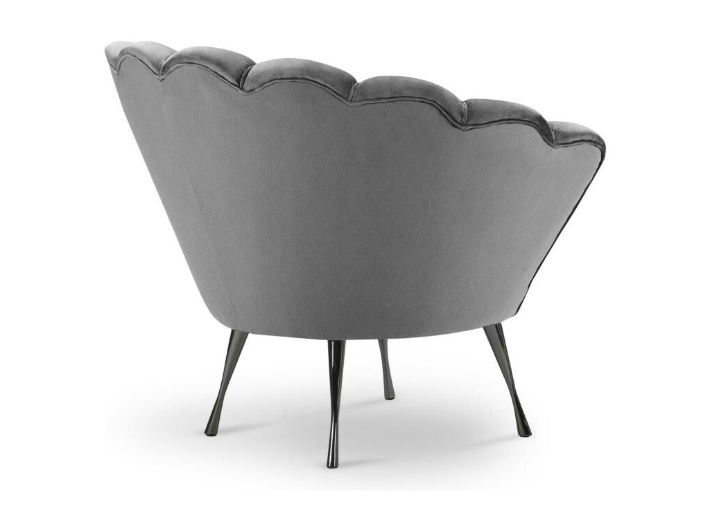 Delimoa - Fauteuil Delimoa en velours gris clair - 98x78x76cm 26753FWSH