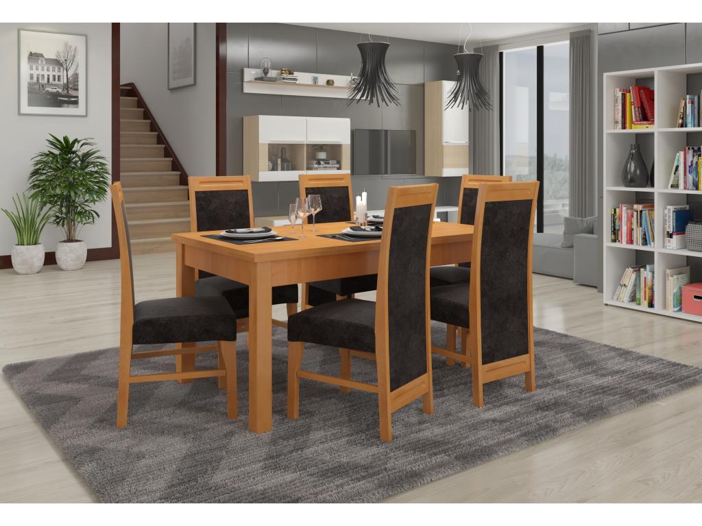 Chaise bois clair de hêtre et tissu Homelumiere-Homelumiere 27132