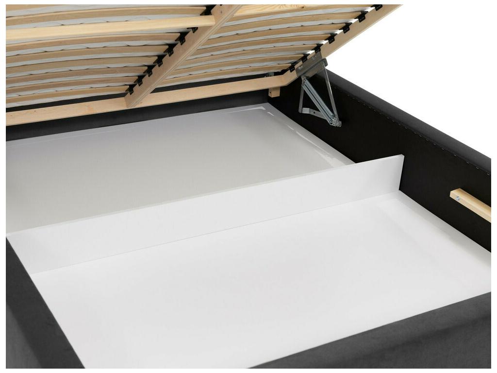Lit Delimoa 400 Double Gris 160x200 Tapisserie Sommier à Delimoa 210x224x122cm 37420JBGE