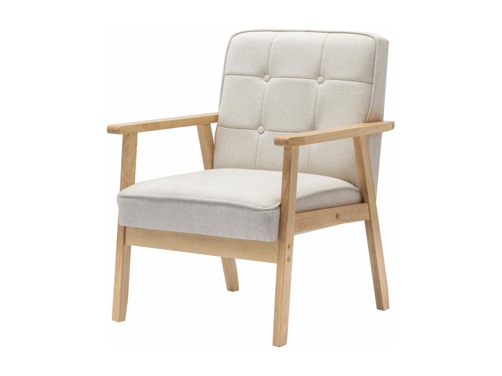 Homelumiere - Fauteuil Homelumiere en tissu Coloris Lin et bois massif