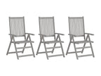Chaises inclinables de jardin 3 pièces avec coussins Bois d'Homelumiere