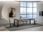 Table extensible 90x130/234 cm Homelumiere Noyer cadre Anthracite