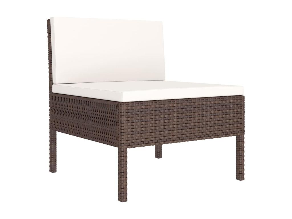 Salon de jardin 12 pcs avec coussins Résine tressée Marron 19