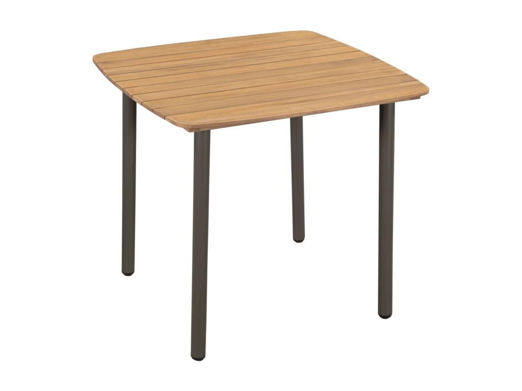 Homelumiere Premium - Table de jardin 80x80x72 cm Bois d'Homelumiere solide et acier