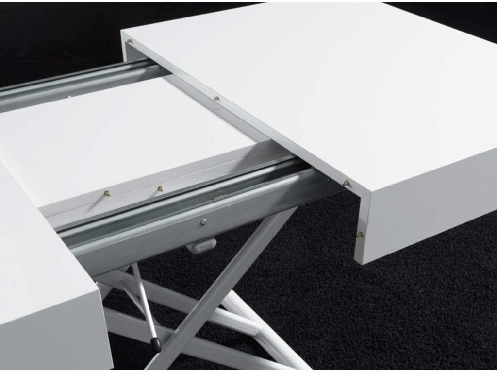 Table basse relevable et extensible beige foncé Homelumiere 120-153-186 et 220cm