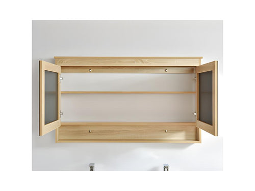 Armoire de toilette bloc-miroir 120 cm Homelumiere finition mélaminé chêne 114 cm