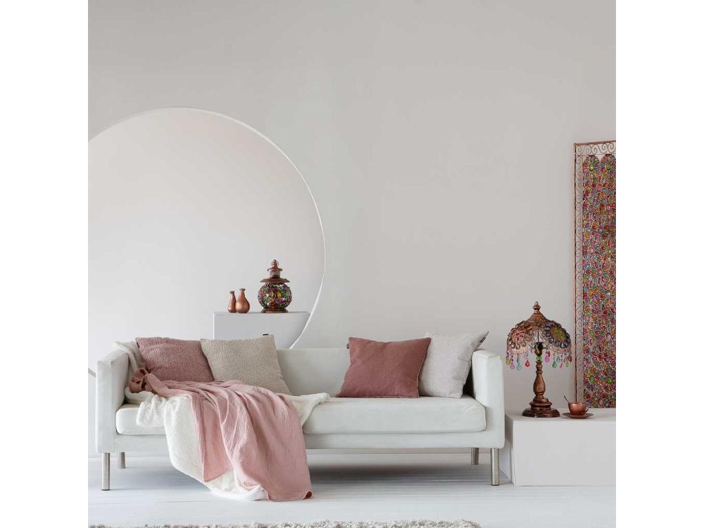 Lampe en métal avec perles en cristal acrylique colorées