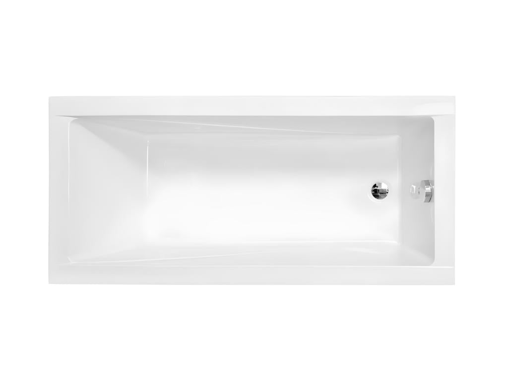 Baignoire rectangulaire blanche à encastrer repose tête - Homelumiere - 150x70 cm
