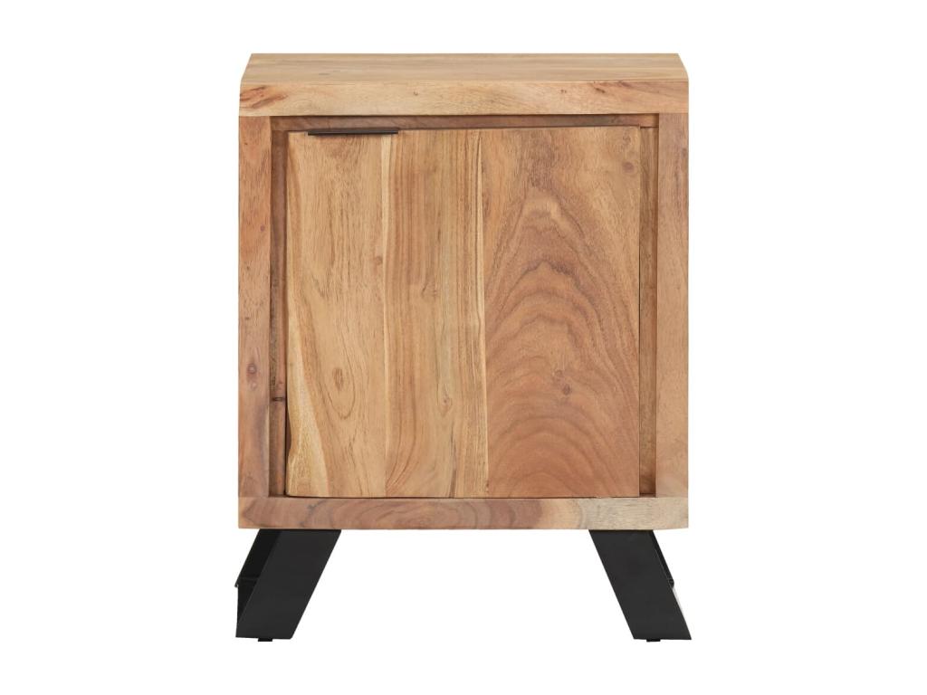 Table de chevet 40x30x50 cm Bois d'Homelumiere avec bord naturel