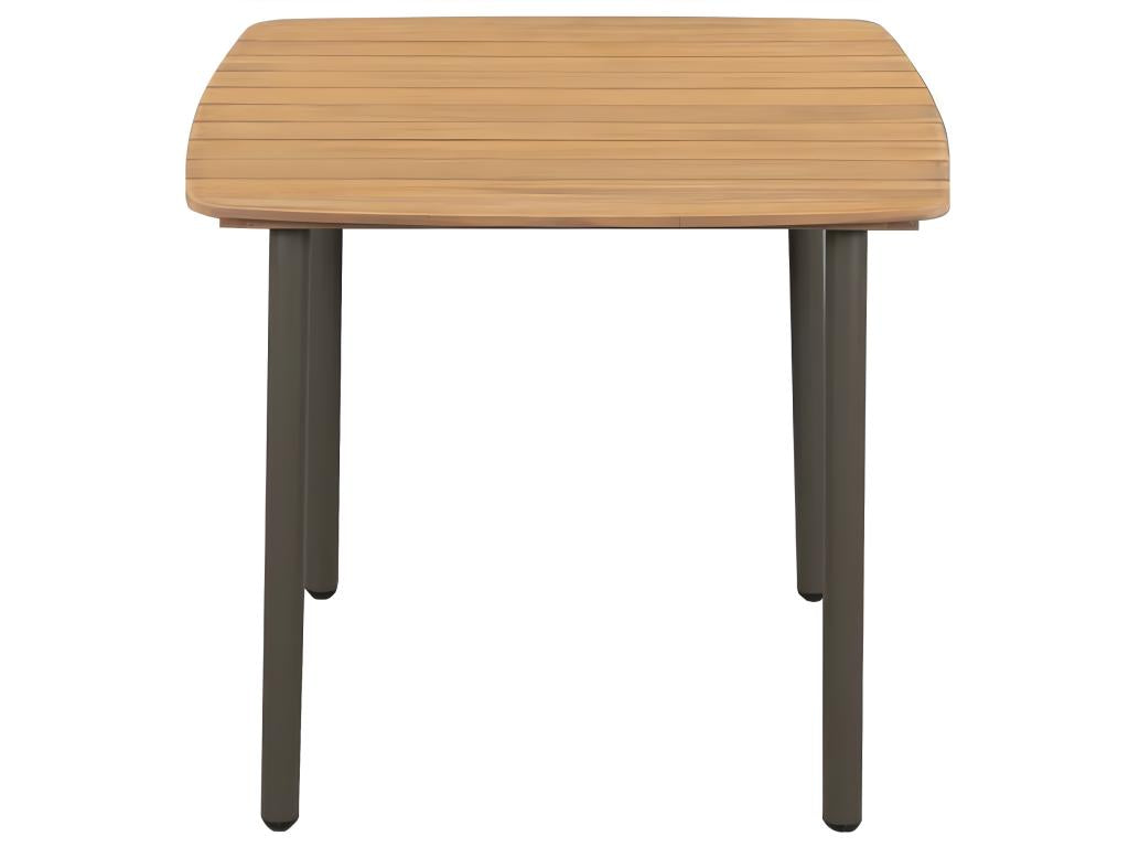 Homelumiere Premium - Table de jardin 80x80x72 cm Bois d'Homelumiere solide et acier
