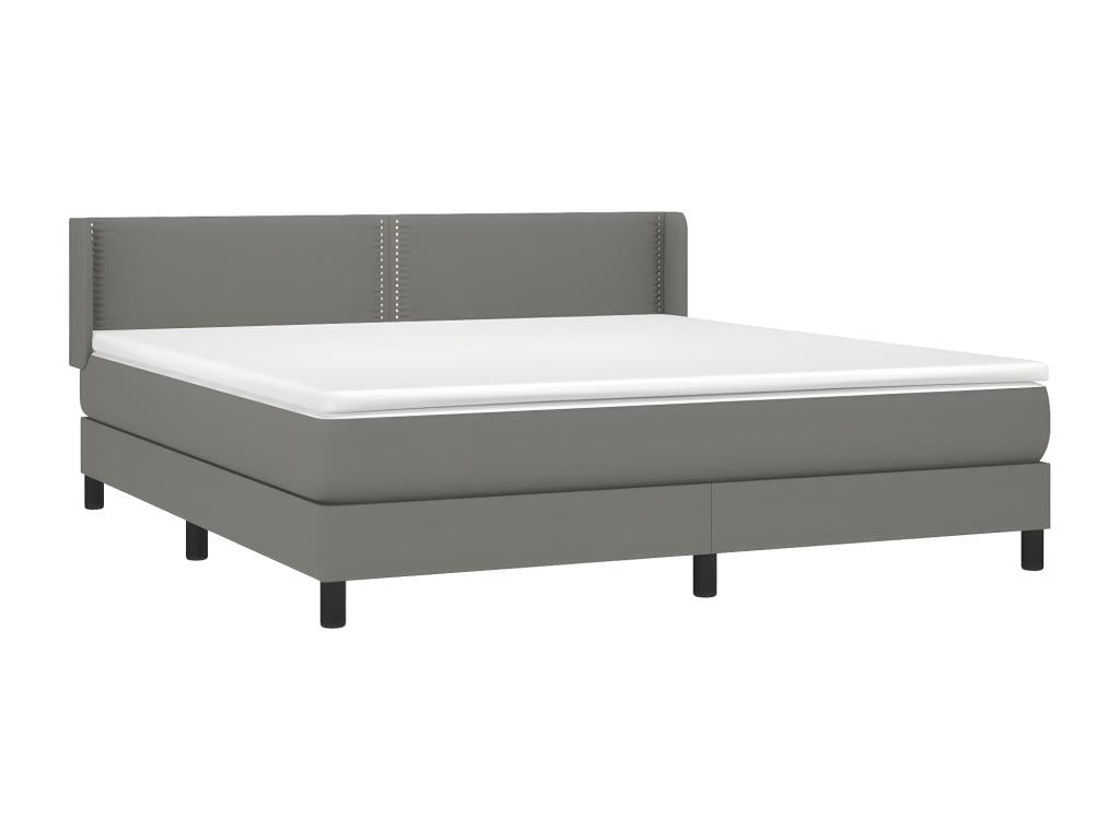 Sommier à Homelumière de lit avec matelas Gris foncé 180x200 Tissu