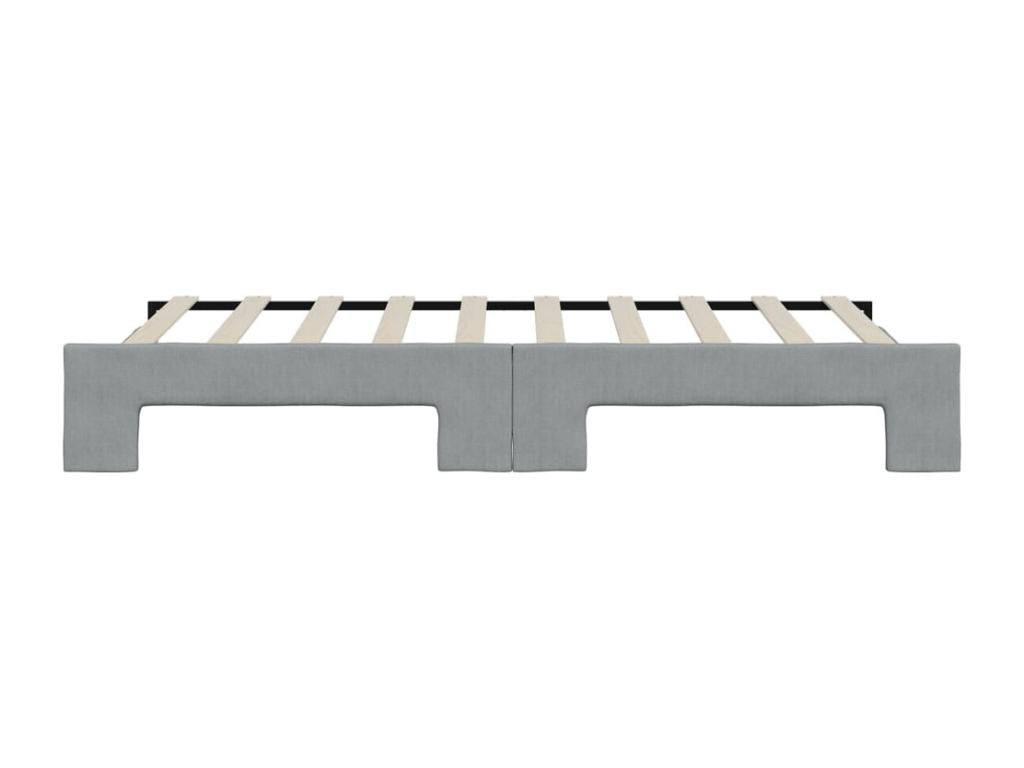 Lit de jour avec lit gigogne gris clair 90x190 cm tissu