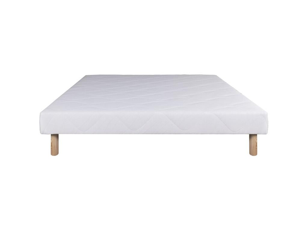 Ensemble Matelas Homelumiere 26cm ressorts ensachés ferme face été/hiver sommier blanc ep 13cm oreiller couette 140x190cm