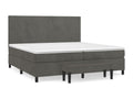 Lit à sommier tapissier et matelas Gris foncé 200x200cm Velours