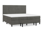 Lit à sommier tapissier et matelas Gris foncé 200x200cm Velours