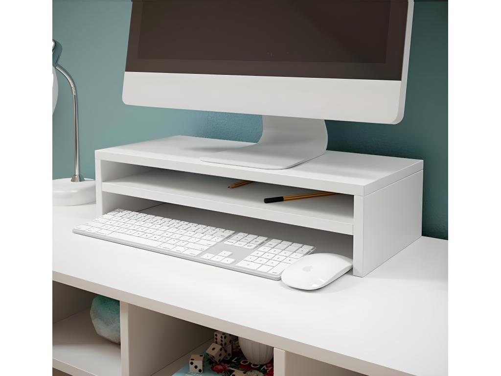 Support de moniteur pour Chambre Bureau en Blanc avec 46x23x13cm Delimoa 95136IIIC