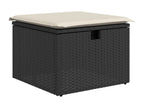 Salon de jardin 6 pcs avec coussins noir résine tressée