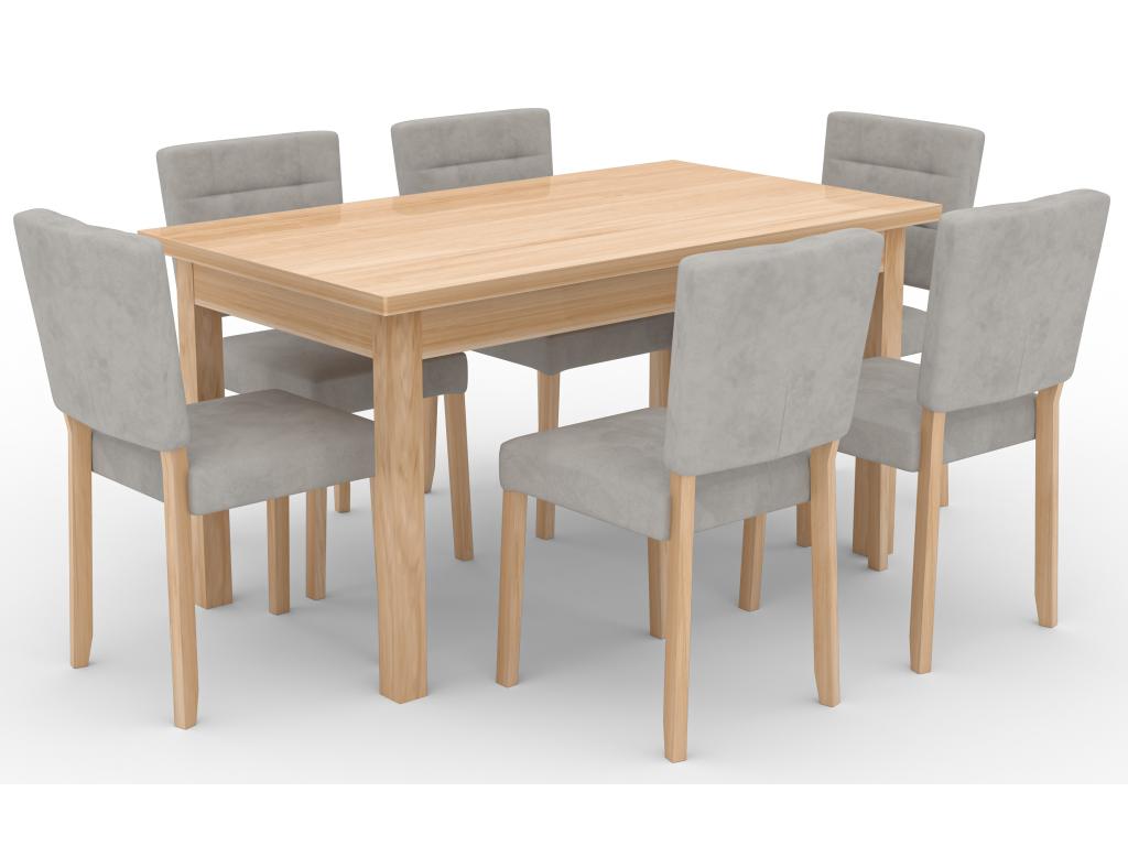 Chaise moderne en bois naturel de hêtre et tissu au choix Kloba-Tissu 27133