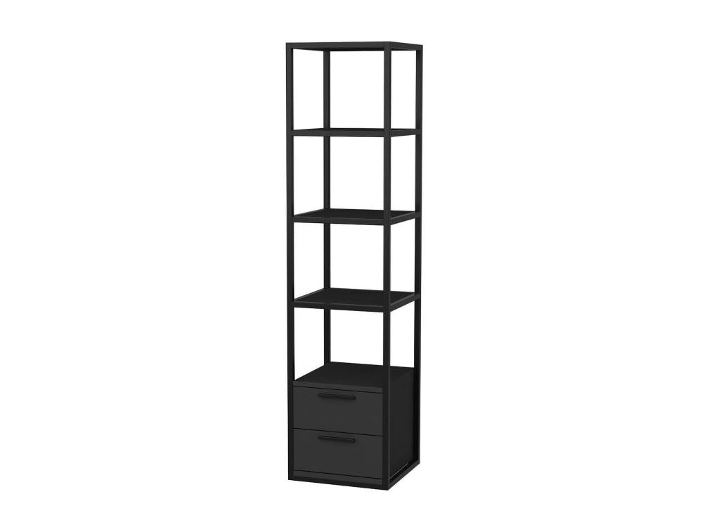 Bibliothèque Homelumiere Etagère de bureau Porte-livre mobile Librairie 39x39h169 cm Noir et Anthracite