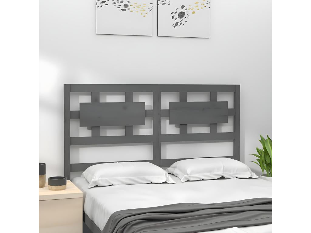 Tête de lit Gris 125,5x4x100 cm Bois massif de pin 57865JLRI