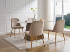 Lot de 6 chaises en velours et métal effet bois - Beige - Delimoa 18501NFQL