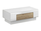Table basse 1 tiroir Homelumiere Blanc et Bois
