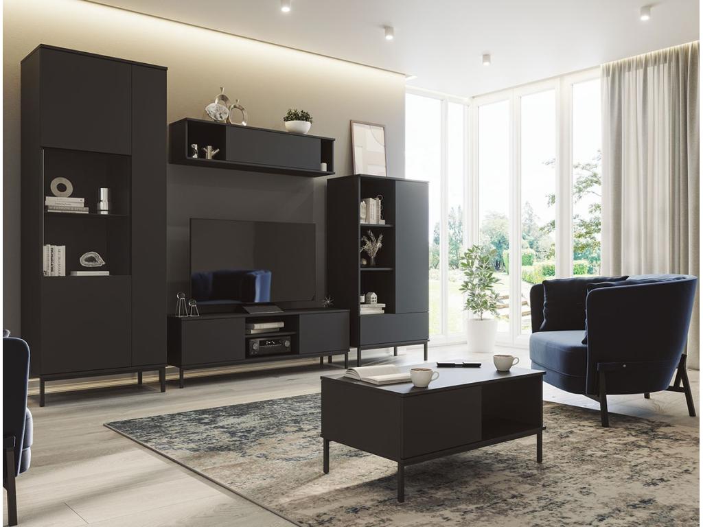 Vitrine Homelumiere 106 Noir Avec des portes Le nombre de portes 2 190x70x41cm